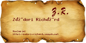 Zádori Richárd névjegykártya